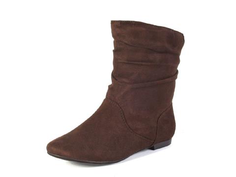 Vegan Shoes & Bags: Faux-Suede Ankle Slouch Boots