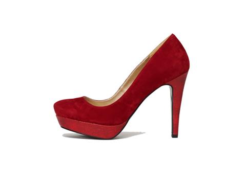 Vegan Shoes & Bags: Margaret Velvet Pump by Cri de Coeur in Red