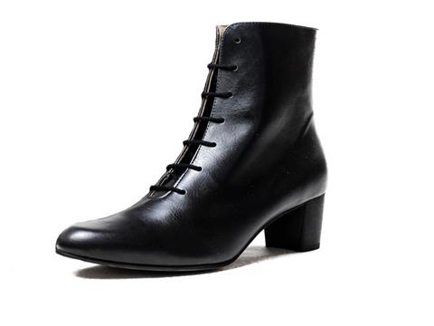 Vegan Shoes & Bags: Silvia Lace-Up Boot by BHAVA in Black